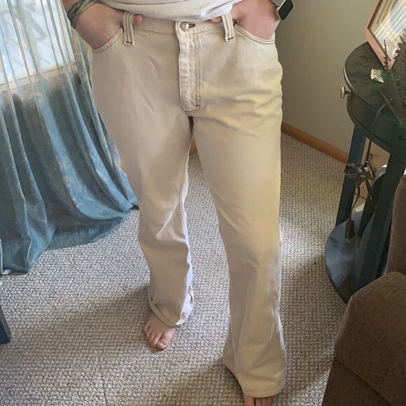 VINTAGE LEE HI-RISE FLARE DISTRESSED JEANS - Picture 1 of 12